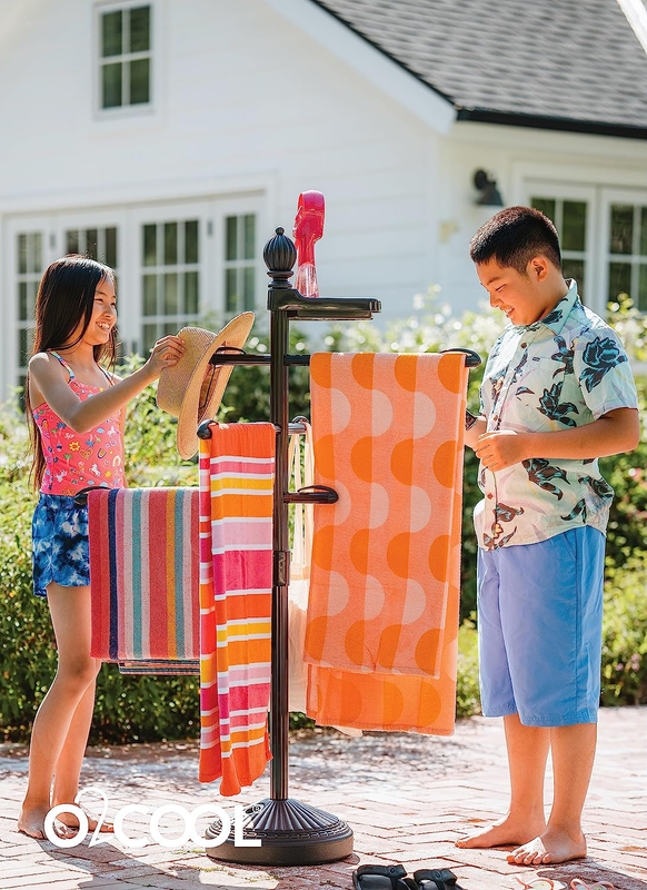O2COOL Pool & Spa Valet, Adjustable Pool & Patio Towel Holder, Towel Holder, Tow