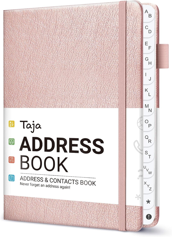 Taja Address Book with Alphabetical Tabs, Address Contact Book for Seniors