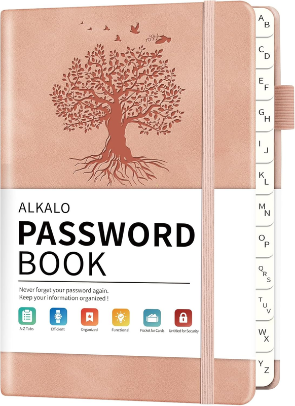 Password Book with Alphabetical Tabs, 4.5