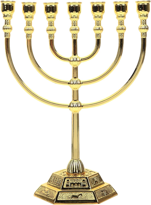 Candlesticks 7 Branch Hanukkah Menorah Centerpiec