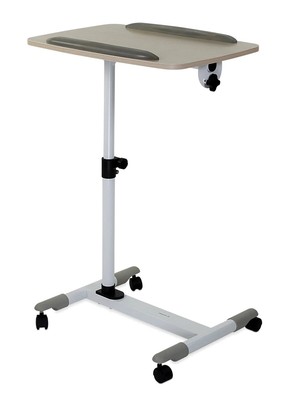 Mount-it Height Adjustable Rolling Laptop Cart Bedside Table with Wheels
