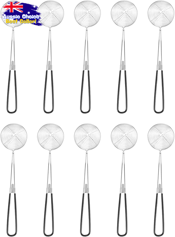 10 Hot Pot Strainer Scoops, Stainless Steel Mesh Skimmer Spoons, Strainer Ladle