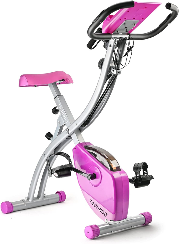 Folding Exercise Bike Portable Upright Adjustable Backrest Cycling Recumbent Sta