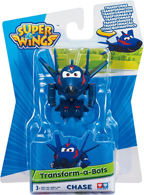 Super Wings Agent Chase Plane Flugzeug Transform-a-Bots 5cm Figur Alpha Group