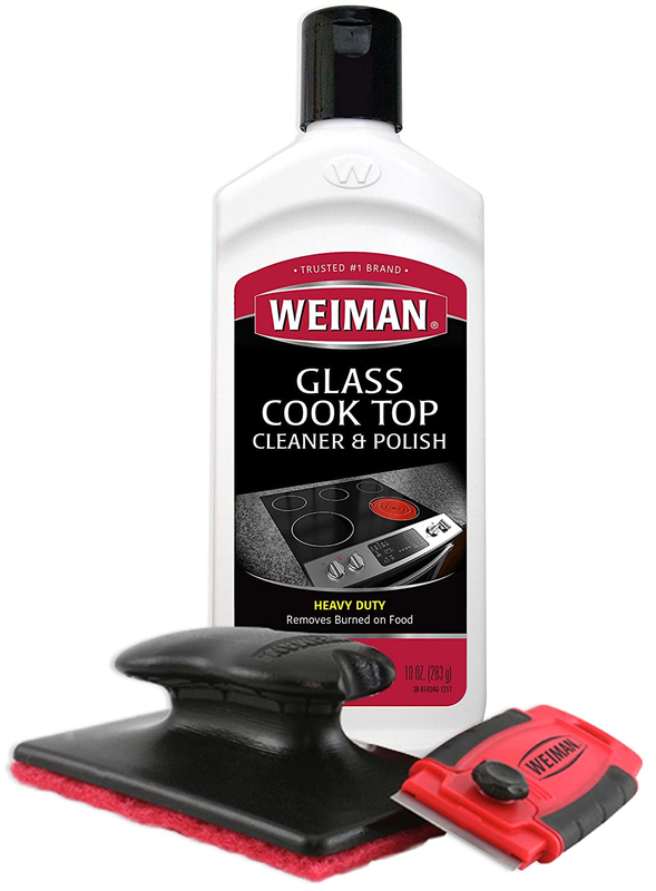 Cooktop and Stove Top Cleaner Kit - Glass Cook Top Cleaner and Polish 10 Oz. Scr