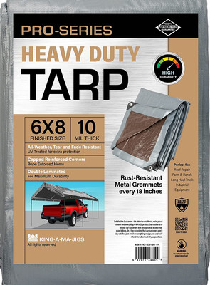 Lona Resistente 6x8 Pies 10 Mil Grosor Impermeable Durabilidad Alta Resistente