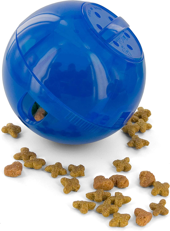 Petsafe Slimcat Meal-Dispensing Cat Toy, Great for Food or Treats, Blue, for All