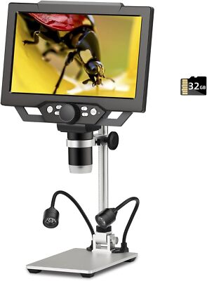1600X 9 IN Electronic Microscope Coin Magnifier 1080P Video Camera PCB Soldering