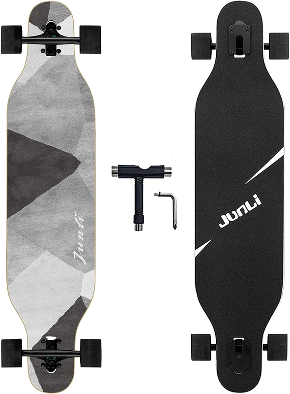 Junli 41 Inch Freeride Skateboard Longboard - Complete Skateboard Cruiser for Cr