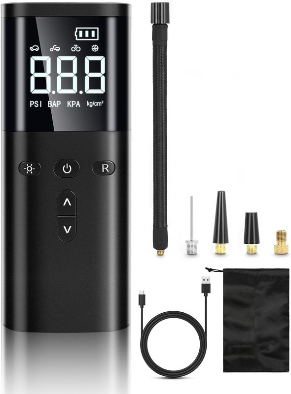 Cordless Car Tire Inflator Portable Air Compressor Pump Motorcycle Bike Electric