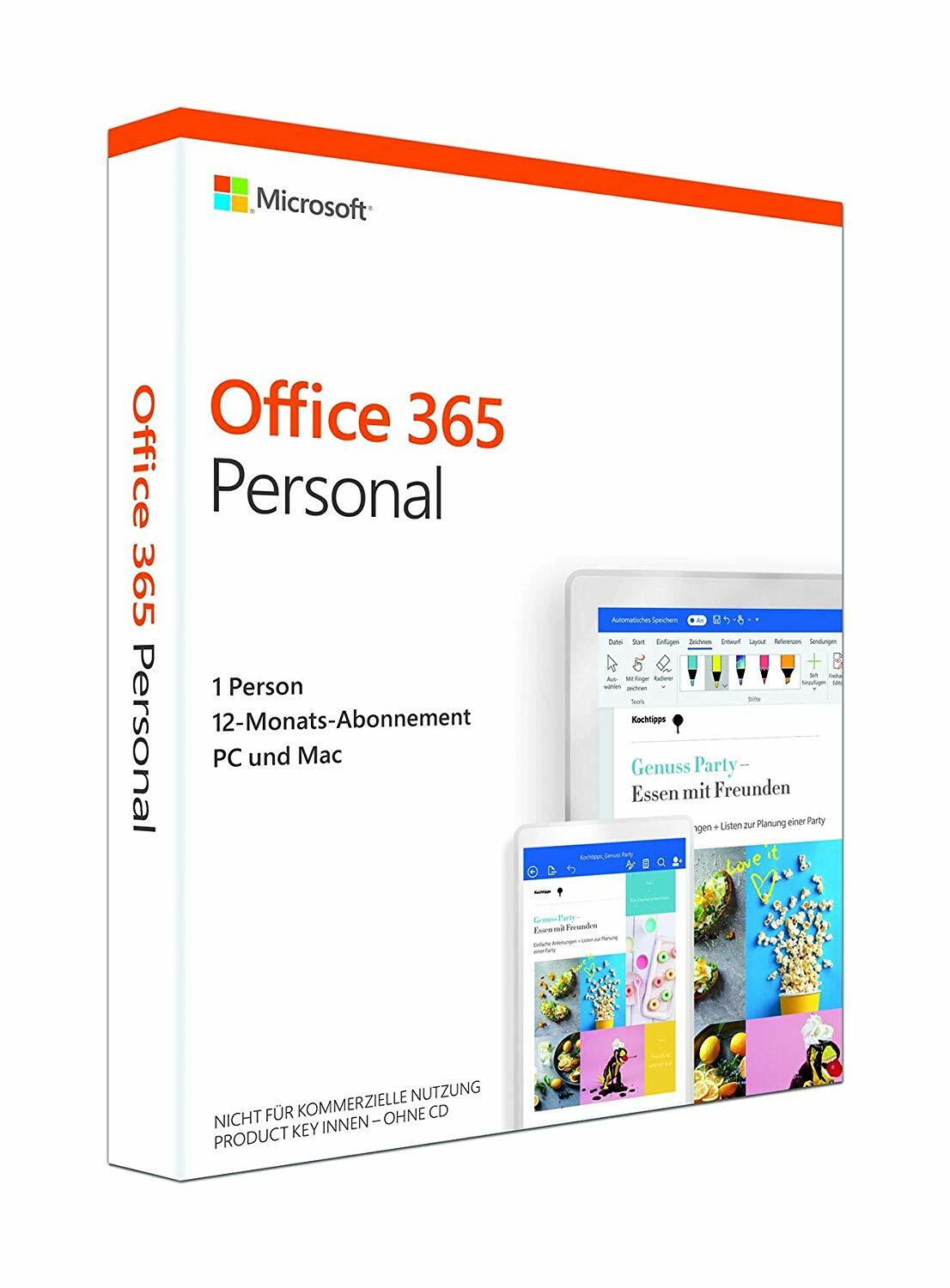 Microsoft Office 365 Personal - PC oder MAC - 1 Jahr - Abo - Key
