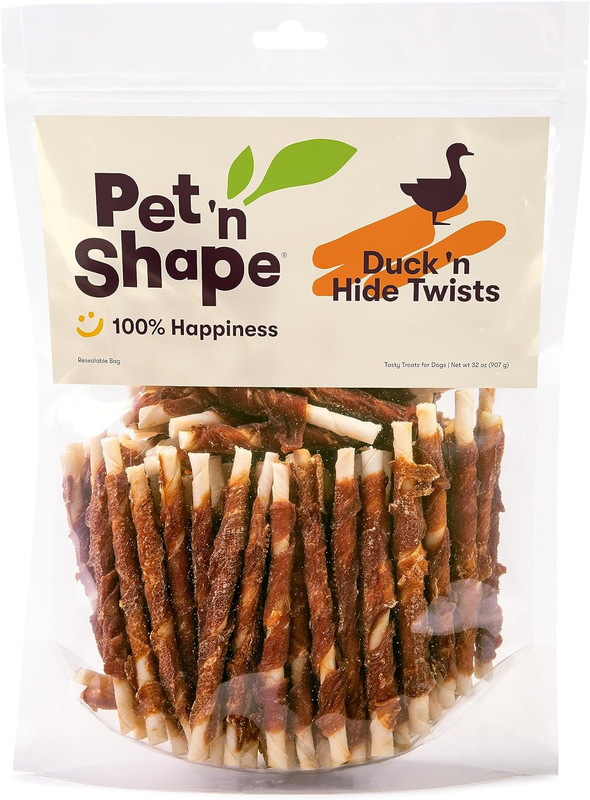 Pet 'n Shape Duck Wrapped Rawhide Dog Treats - Small Twist, 2 Pounds