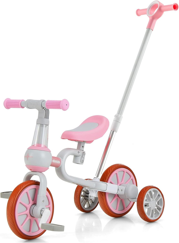 Toddler Tricycle, 5 in 1 Kids Trike for Age 2-4 with Push Handle, Baby Bike with