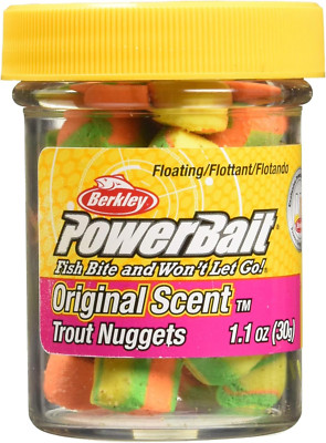 Powerbait Power Nuggets 4-Pack Fishing Dough Bait, Assorted Colors, Scent Disper