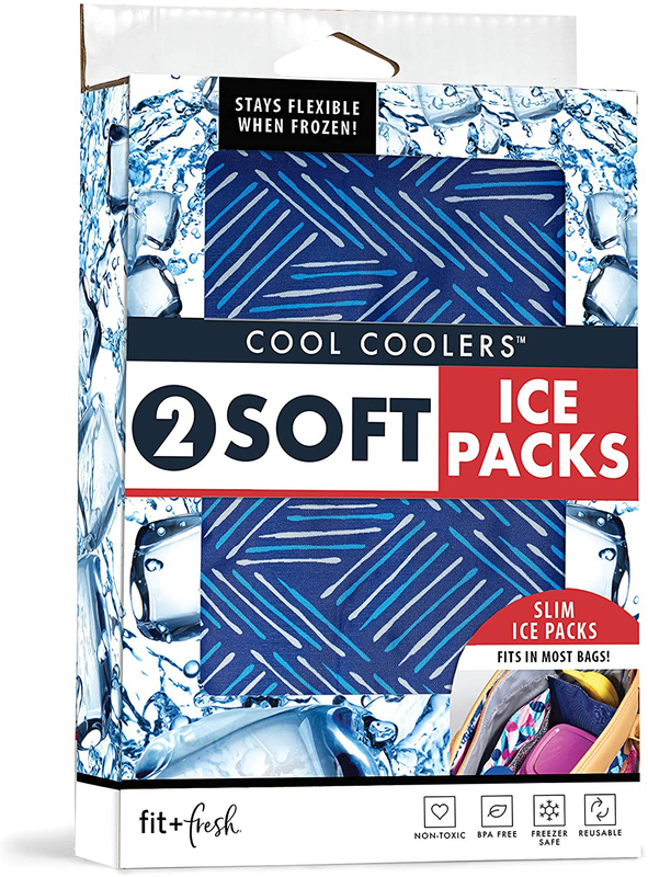S Reusable & Flexible Soft Ice Packs Navy Sketch Weave & Blue 2 Pack