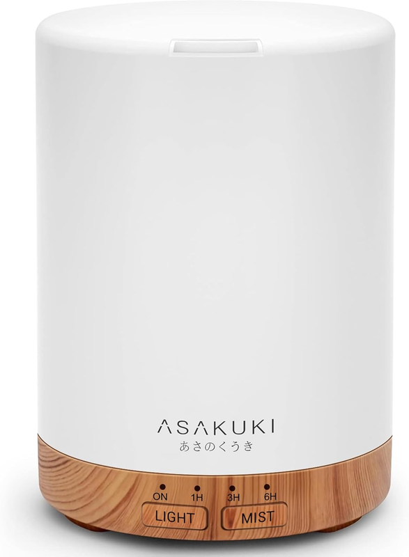 300ml Essential Oil Diffuser, Wood Grain Ultrasonic Cool Mist Aromatherapy Vapor