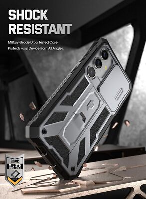 For Samsung Galaxy S24 Plus Case Poetic Builtin Screen Kickstand Cover Gun Metal