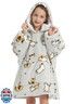 KFUBUO Wearable Blanket Hoodie for Kids Sherpa Patterns Oversized Sweatshirt Blanket With Pocket 6-10 Year Old Girl Boy Birthday Gifts Cat
