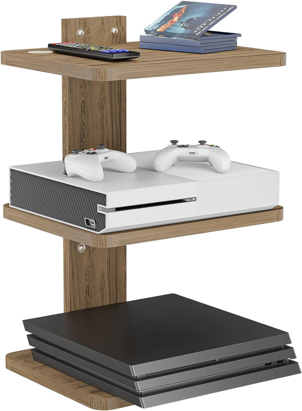 Floating Projector Shelf for Wall, Wooden TV Shelf for DVD Players, under TV, Ca