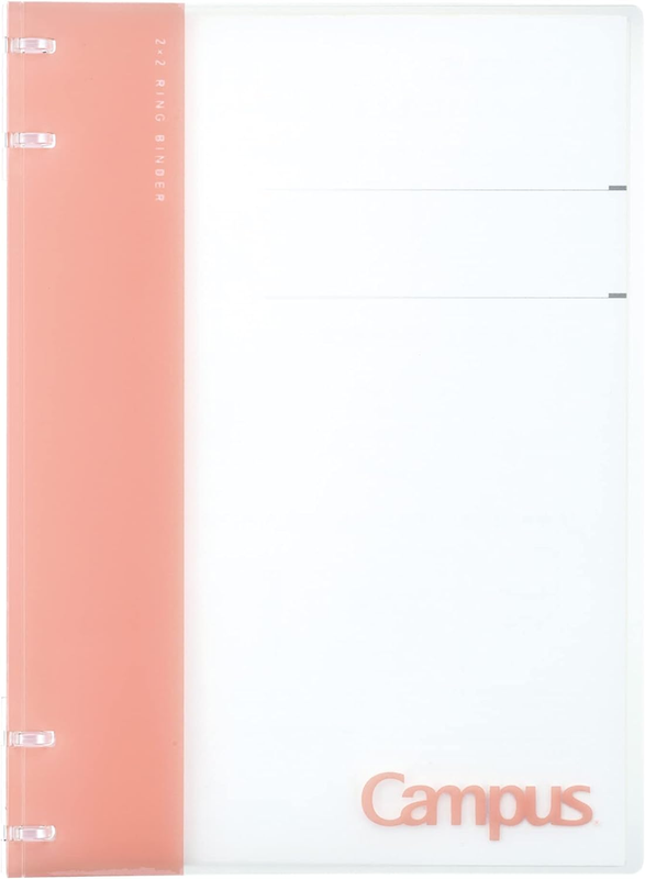 Campus 2X2 Ring Binder, up to 40 Sheets, B5, for 26 Holes Loose Leaf Paper, Pink