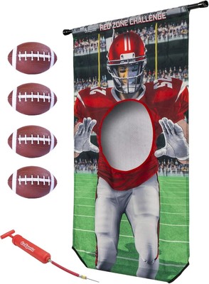 Family Fun Red Zone Challenge - Inflatable Football Toss Game for Any Doorway