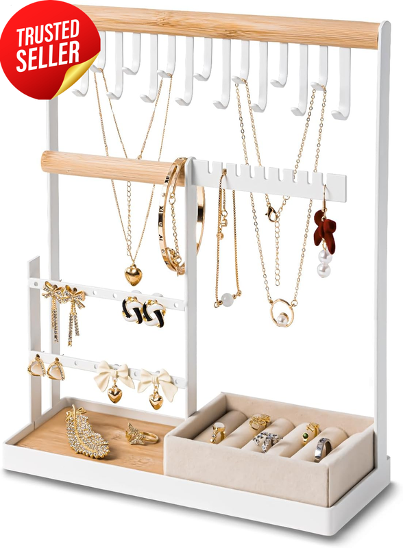 Jewelry Organizer Stand 4 Tier Ring Holder Necklace