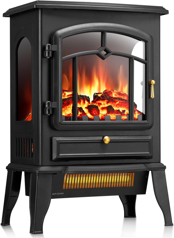 Electric Fireplace Heater Home Space Mini Flame Stove Portab