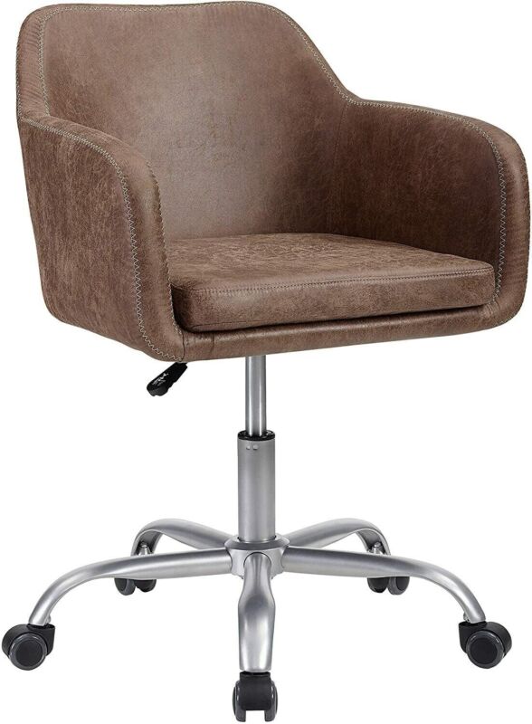 Linon Rylen Mid-back Swivel Office Chair, Brown