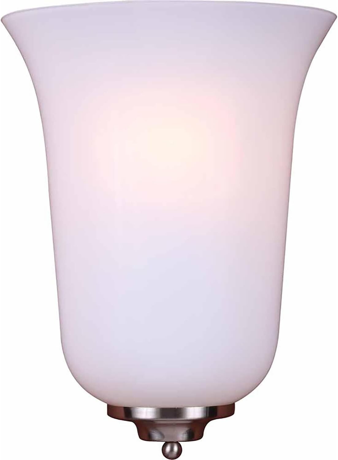 Volume Lighting V6701 Nickel Wall Sconce With 1-Light & White Glass