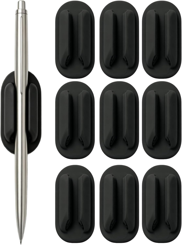 10 Pack Adhesive Pencil Holder Silicone Pen Holder Classroom Essentials for Desk