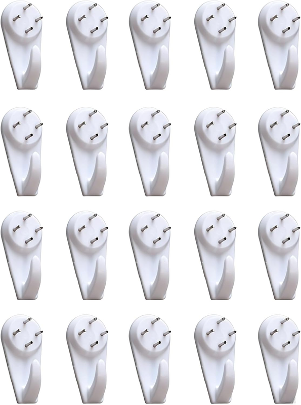 20PCS White Powerful Concrete Hard Wall Drywall Picture Hooks Non-Trace Hanging
