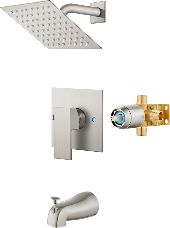 Pfister Pfirst Modern Polished Chrome Shower & Tub Faucet Trim Kit – Single Handle, 3-Hole, No Shower Head, Cartridge Included