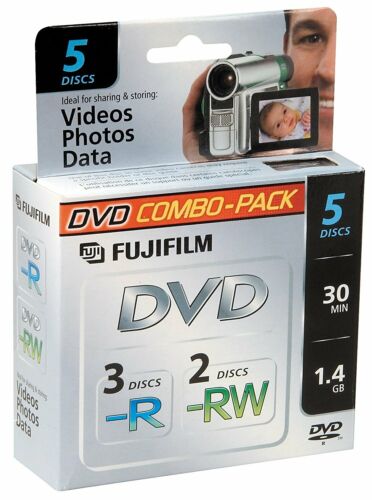 Fujifilm Mini DVD-R 3PCS/DVD-RW 2PCS Jewel Case Camcorder (5 Discs) 25302434