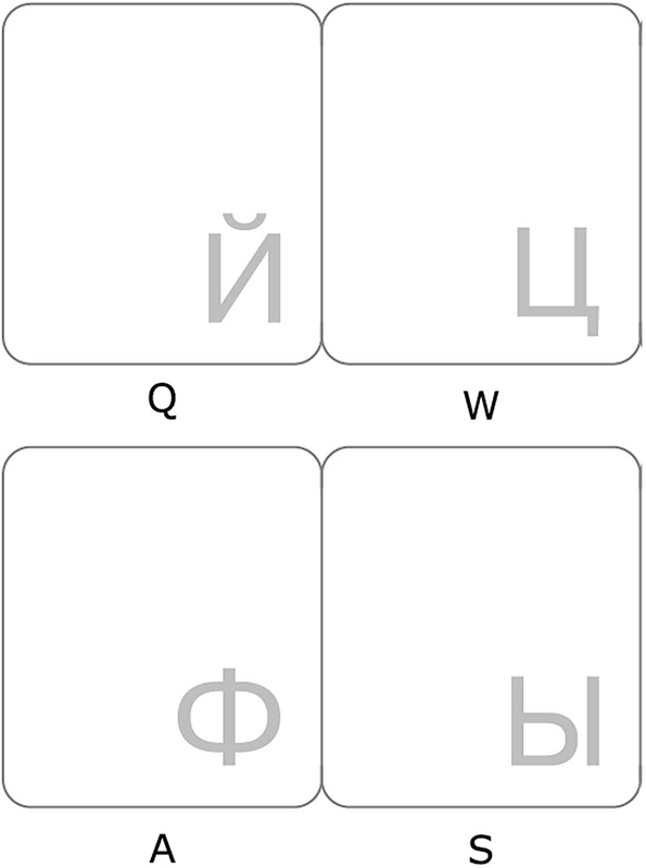 Russian with White Lettering Keyboard Stickers Transparent for Computers LAPTOPS