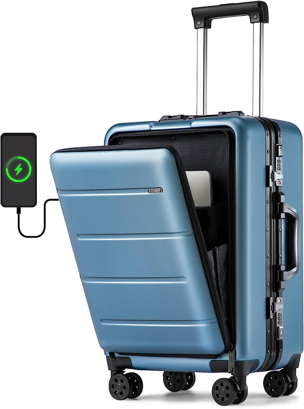 With Front Compartment & Usb Charging Port, Pc Hardside Suit