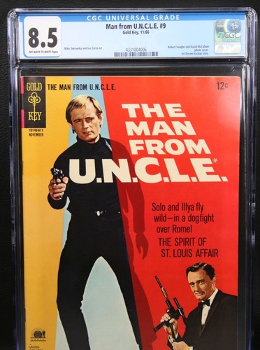 MAN FROM UNCLE #9  Gold Key Comics  (1966) CGC 8.5 OW/W Pages FREE SHIPPING