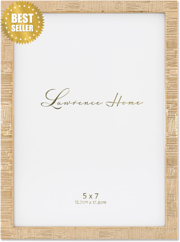 Frames 5X7 Gold Metal Linen Pattern Picture Frame