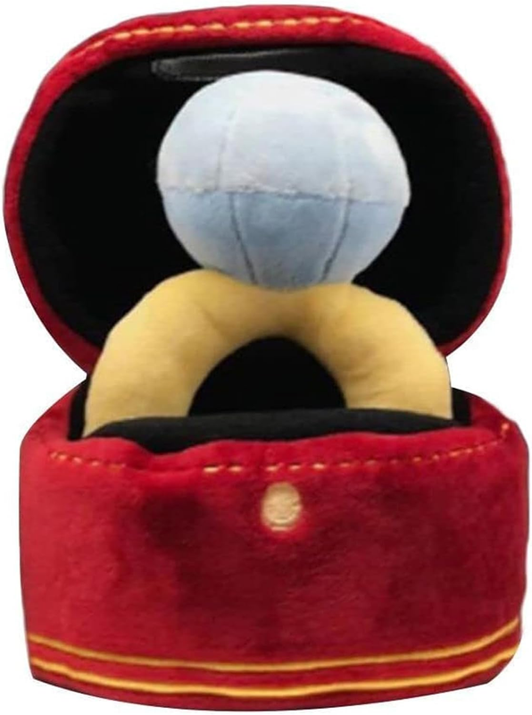 Dog Squeaky Plush Toy Diamond Ring Case Chew Toy Wedding Gift