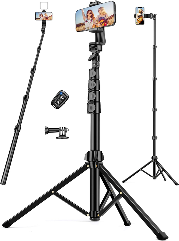 Tripod for Iphone, 71" Tall Phone Tripod with Remote Phone Holder