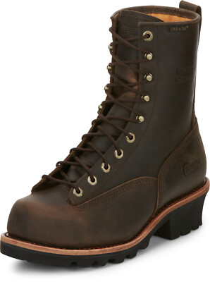 Pre-owned Chippewa Mens Paladin 8in Wp Steel Toe 400g Logger Bay Apache Leather Work Boots