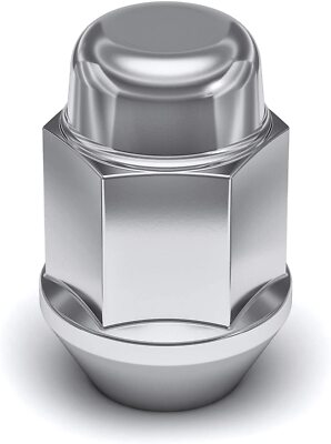 7/16-20 Closed-End Bulge Acorn Lug, CHROME ( 4 Pack ) by Adaptec.