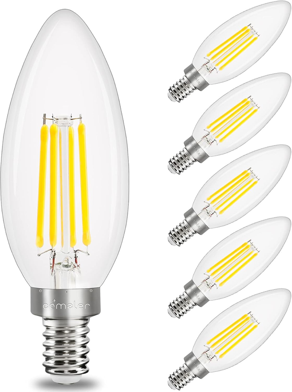 E12 LED Candelabra Bulb Dimmable, Chandelier Light Bulb 2700K Warm Whit