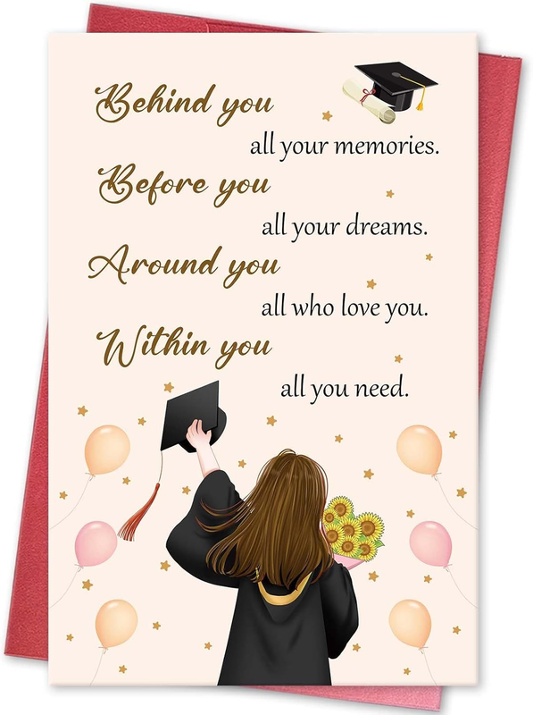 Inspirational Graduation Card for Her Girls, Funny Graduation Gifts for High Sch