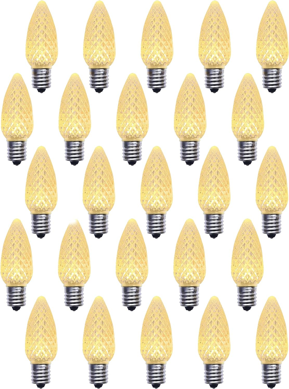 25 Pack C9 Replacement Bulbs C9  for Christmas String Light E17 Intermediate Bas