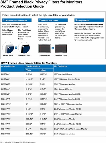 Brand New 3M Framed Privacy Filter for 18.5