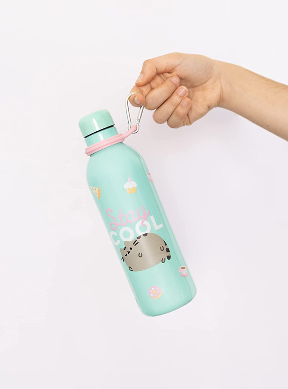 Official Pusheen Water Bottle-Sports Bottle-500Ml / 17OZ, Stainless Steel, Vacuu