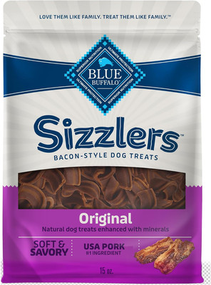 Sizzlers Bacon-Style Dog Treats with Real USA Pork, Original Flavor, 15-Oz. Bag