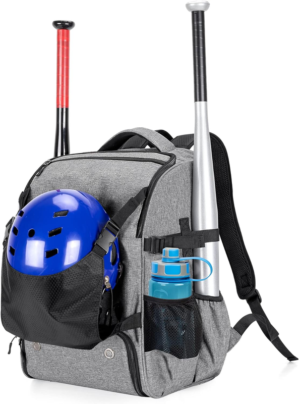 Baseball Backpack for 4 Bats, Softball Bag with External Helmet Holder A