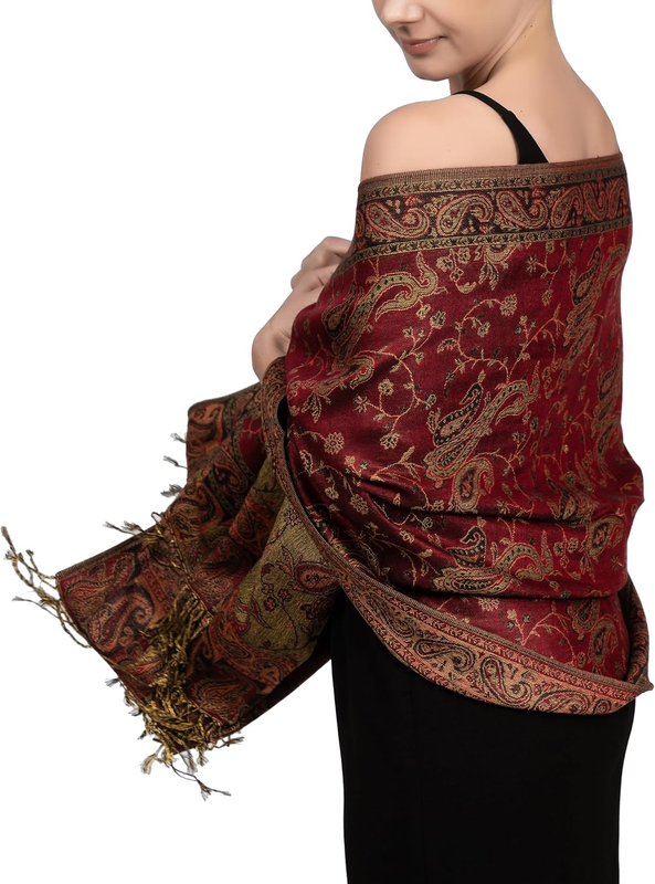 Ace Your Style – Reversible Paisley Pashmina Rave Scarf | Exotic Indian Shawl Wr