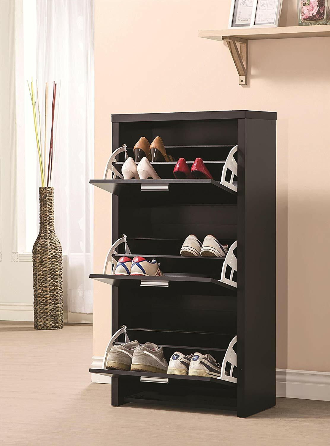 tall shoe cabinet on Coaster Home Furnishings 3 Drawer Tall Shoe Cabinet Black Pricetronic